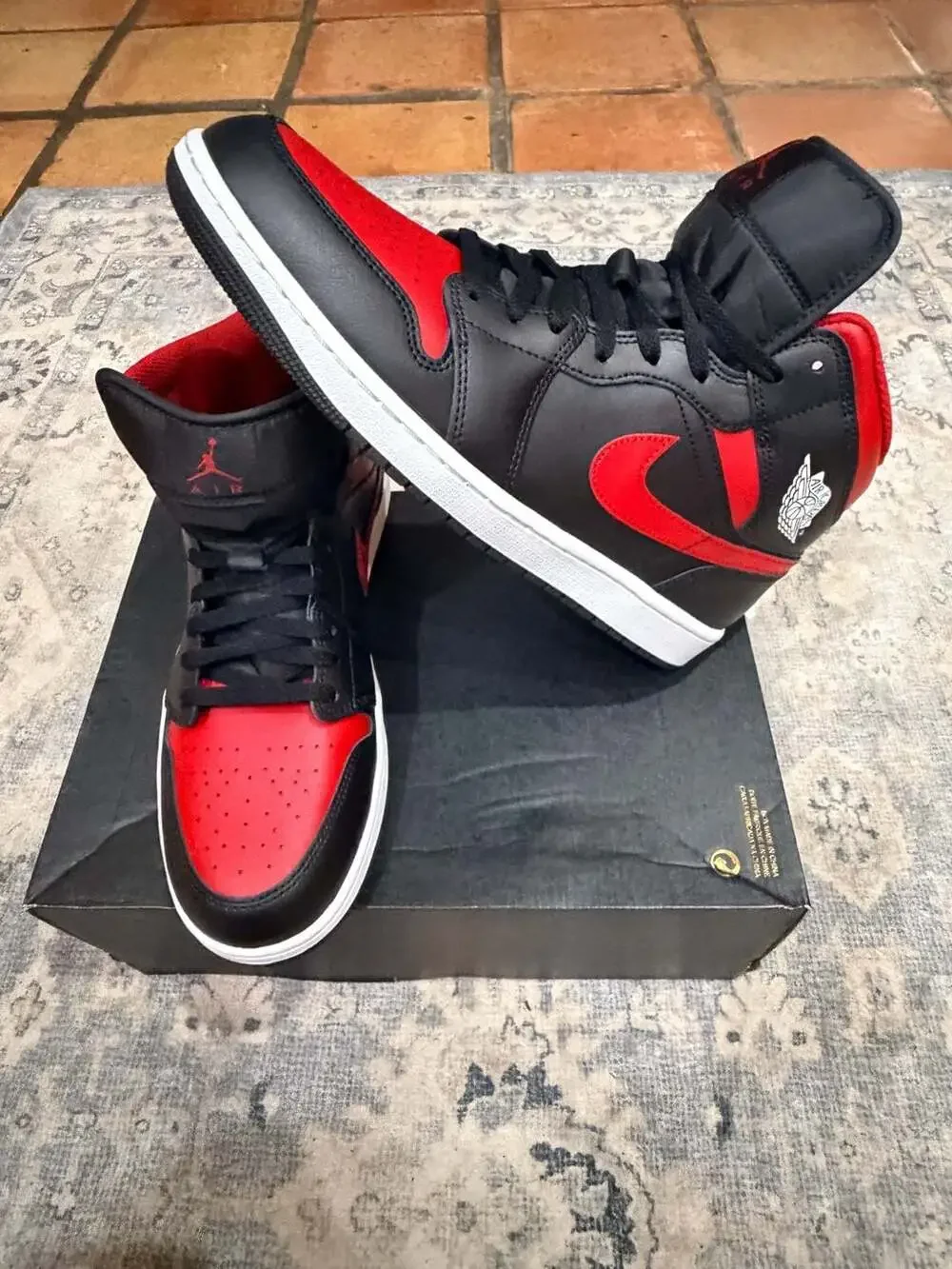 🔥 Air Jordan 1 Mid “Bred Twist” – Men’s 12 – New/Unworn  - No Lid to Box 🔥